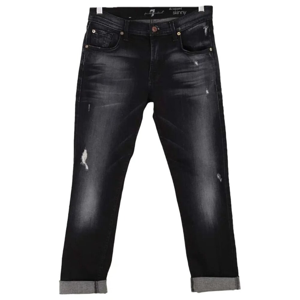 7 for All Mankind Black High Waisted Skinny Jeans